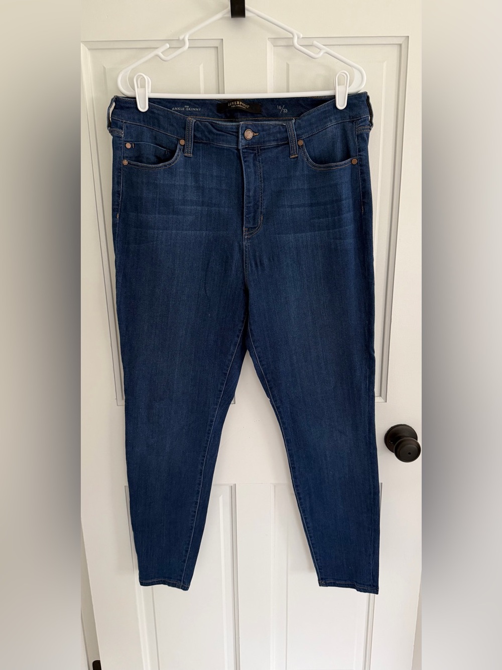 Liverpool Los Angeles Ankle Skinny Jeans Dark Wash Size 16/33